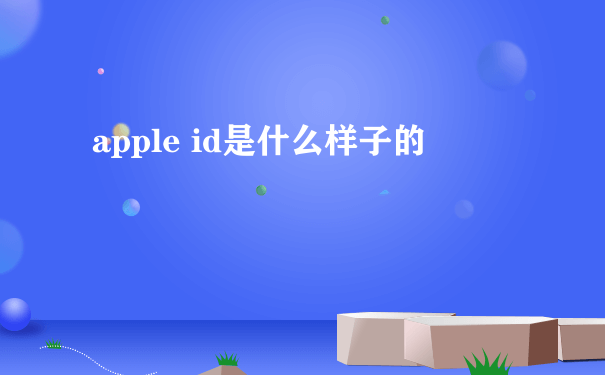 apple id是什么样子的