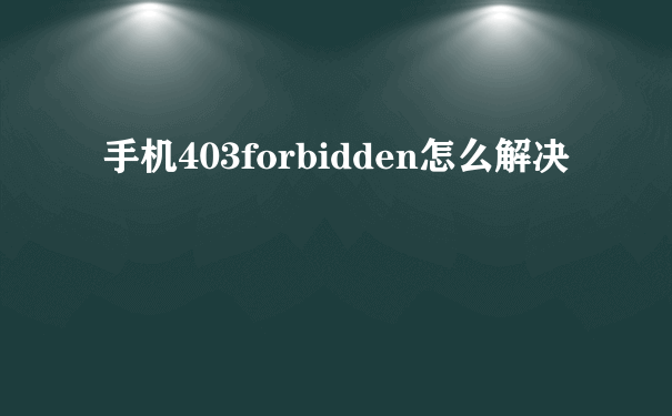 手机403forbidden怎么解决