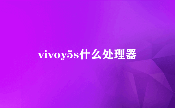 vivoy5s什么处理器