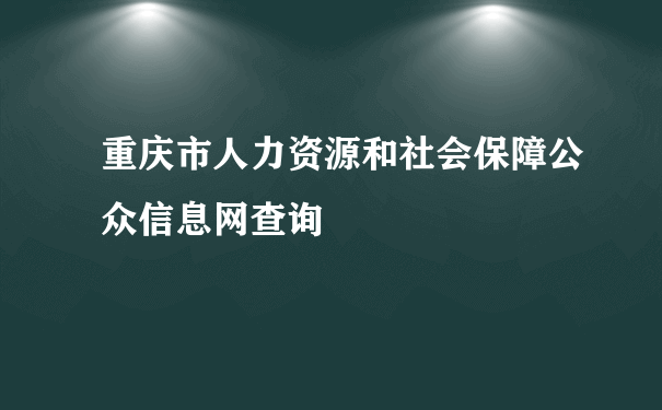 重庆市人力资源和社会保障公众信息网查询