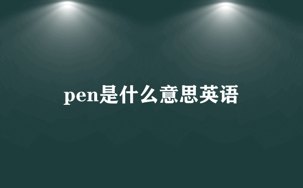 pen是什么意思英语