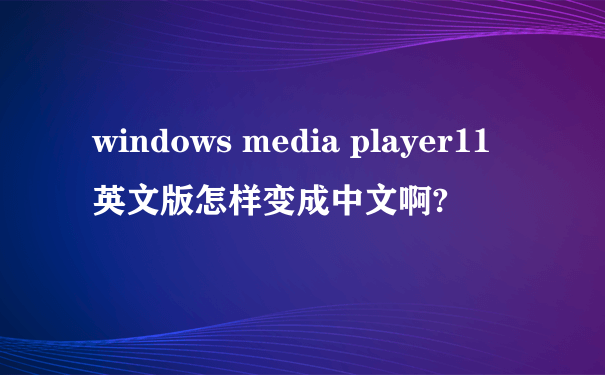 windows media player11 英文版怎样变成中文啊?