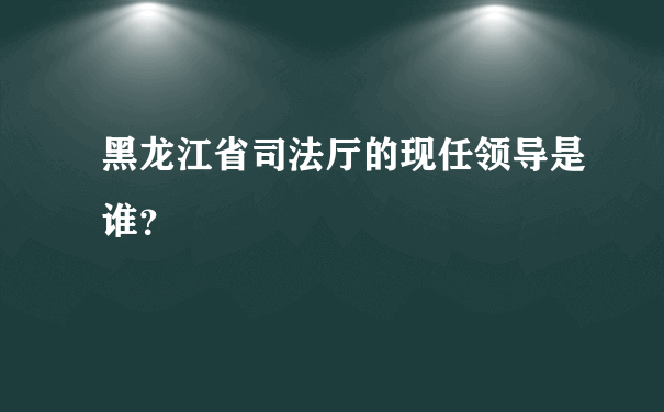 黑龙江省司法厅的现任领导是谁？