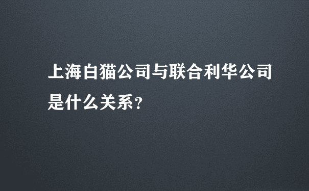 上海白猫公司与联合利华公司是什么关系？
