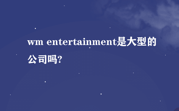 wm entertainment是大型的公司吗?