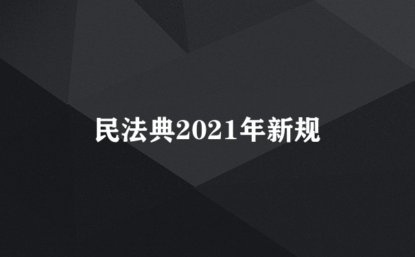 民法典2021年新规