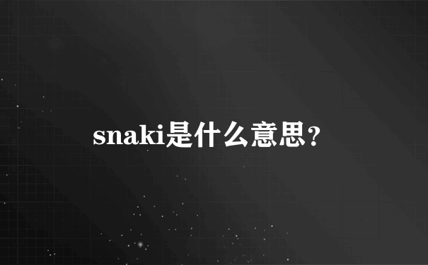 snaki是什么意思？