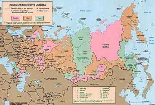 俄罗斯远东地区的远东地图