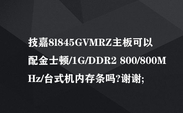 技嘉8l845GVMRZ主板可以配金士顿/1G/DDR2 800/800MHz/台式机内存条吗?谢谢;
