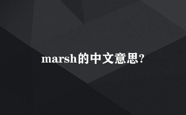 marsh的中文意思?