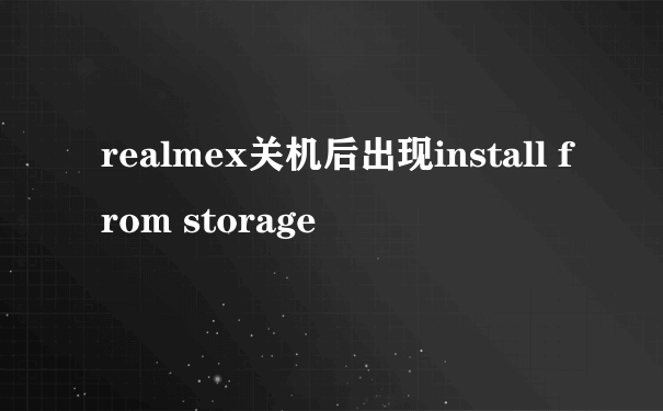 realmex关机后出现install from storage