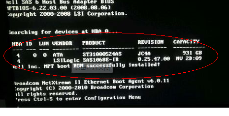 Dell T410服务器Sata Port A device not found