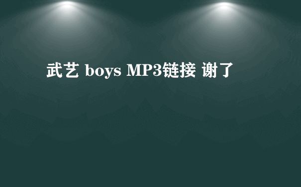 武艺 boys MP3链接 谢了
