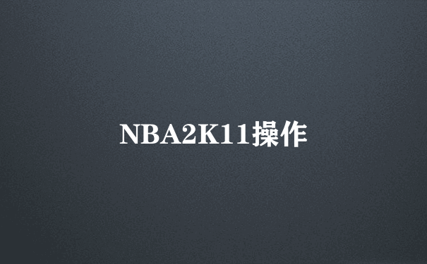 NBA2K11操作
