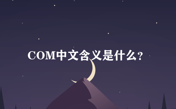 COM中文含义是什么？