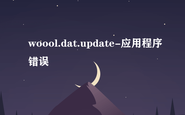 woool.dat.update-应用程序错误