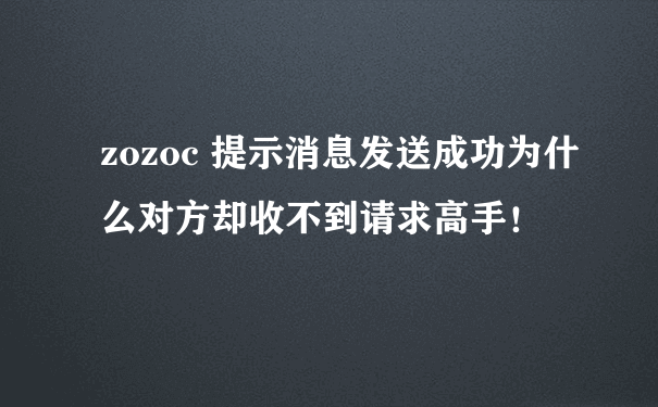 zozoc 提示消息发送成功为什么对方却收不到请求高手！