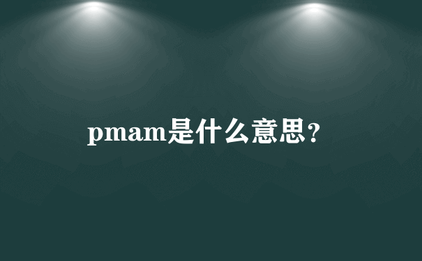pmam是什么意思？