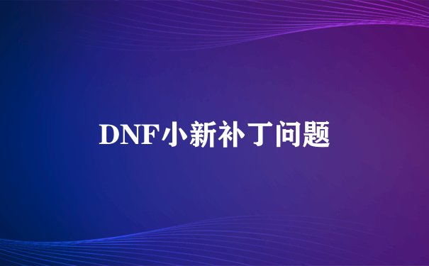 DNF小新补丁问题