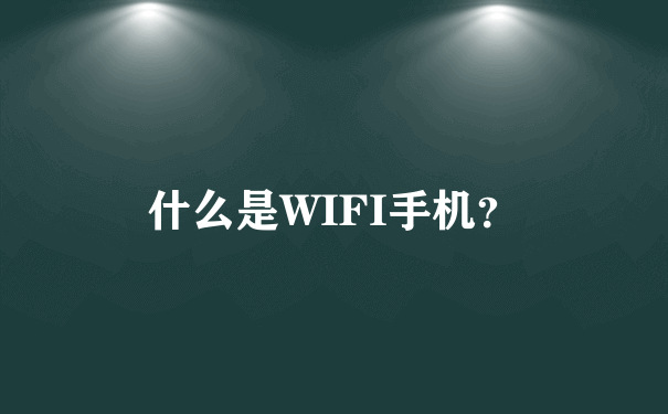 什么是WIFI手机？