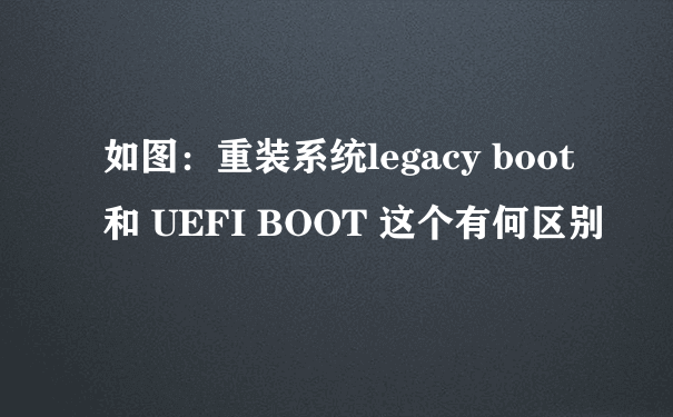 如图：重装系统legacy boot和 UEFI BOOT 这个有何区别