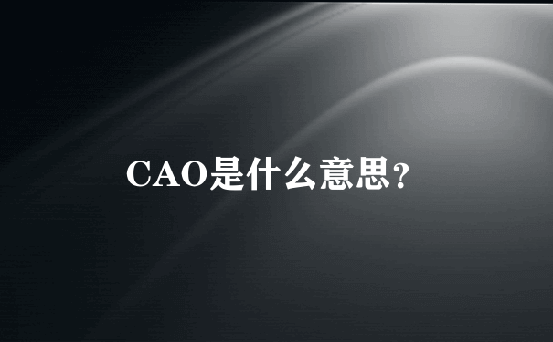 CAO是什么意思？