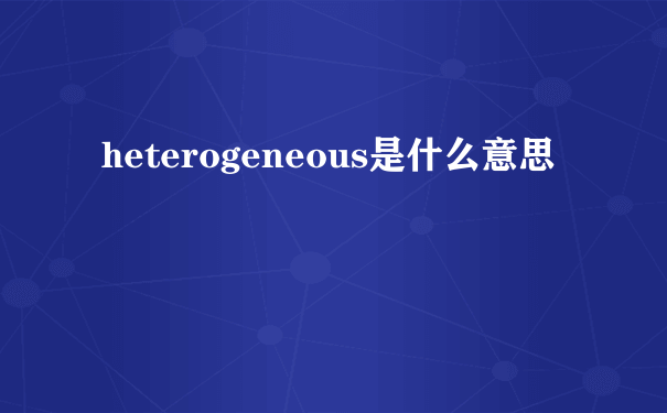 heterogeneous是什么意思