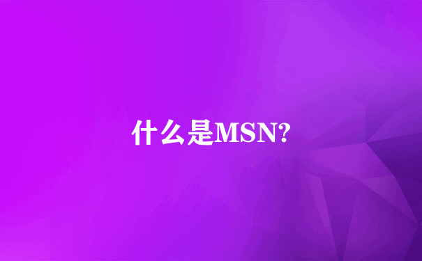 什么是MSN?