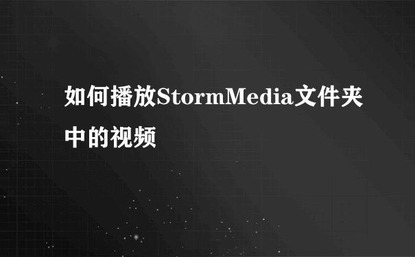 如何播放StormMedia文件夹中的视频