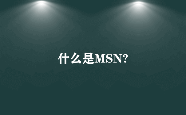 什么是MSN?