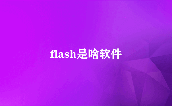 flash是啥软件