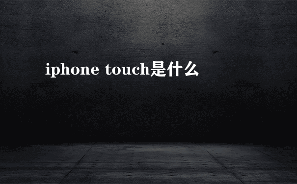 iphone touch是什么