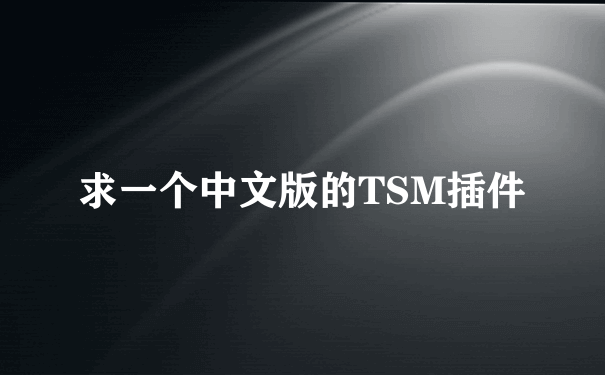 求一个中文版的TSM插件