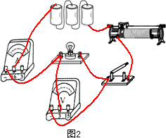 有电流表电压表滑动变阻器的电路图和实物图