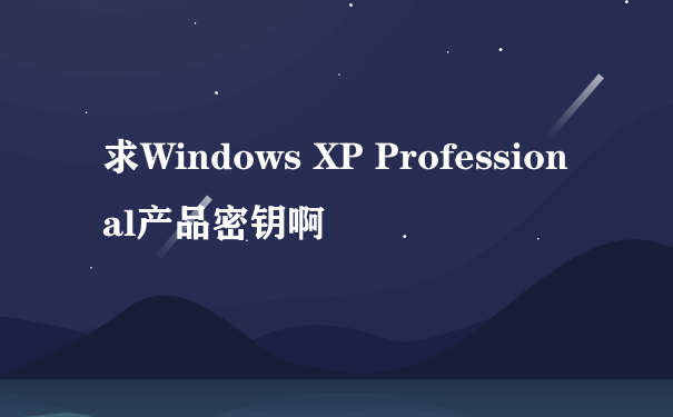 求Windows XP Professional产品密钥啊