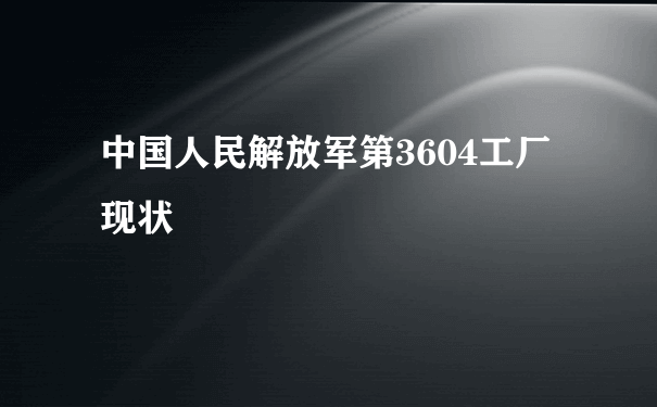 中国人民解放军第3604工厂现状