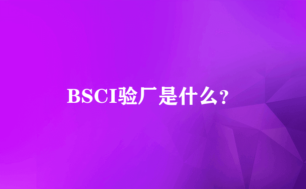 BSCI验厂是什么？