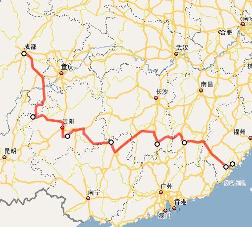 厦蓉高速公路的地图是怎么样的？