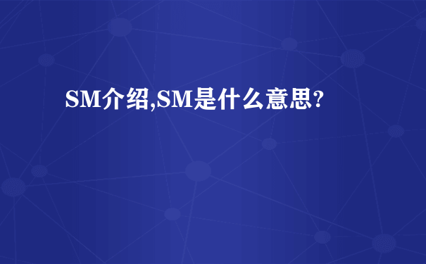 SM介绍,SM是什么意思?