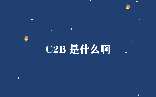 C2B 是什么啊