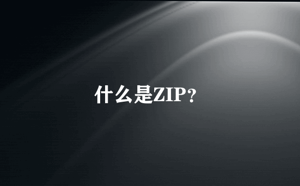 什么是ZIP？