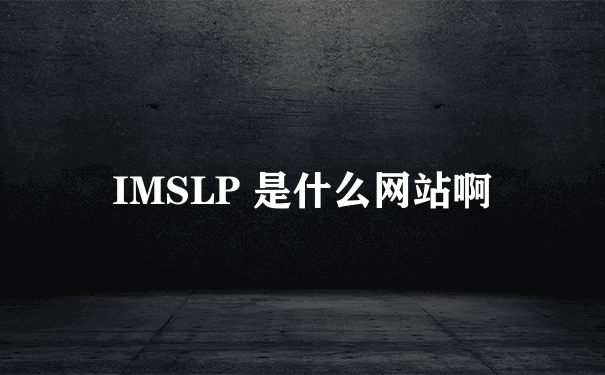IMSLP 是什么网站啊