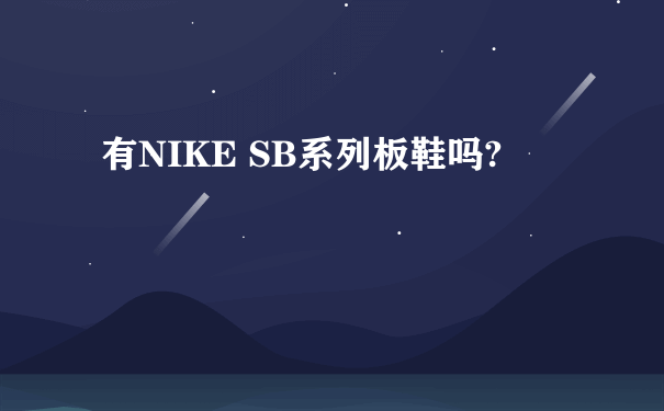 有NIKE SB系列板鞋吗?