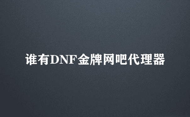 谁有DNF金牌网吧代理器