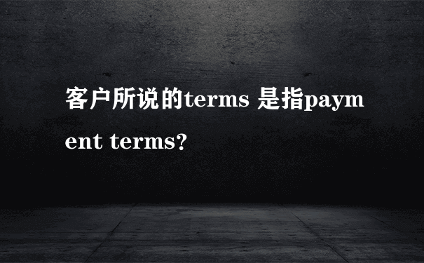 客户所说的terms 是指payment terms？