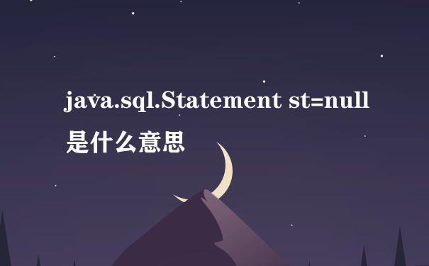java.sql.Statement st=null是什么意思