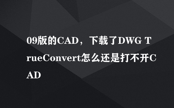 09版的CAD，下载了DWG TrueConvert怎么还是打不开CAD