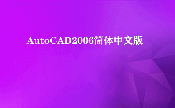 AutoCAD2006简体中文版