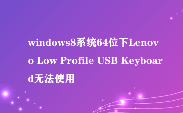 windows8系统64位下Lenovo Low Profile USB Keyboard无法使用