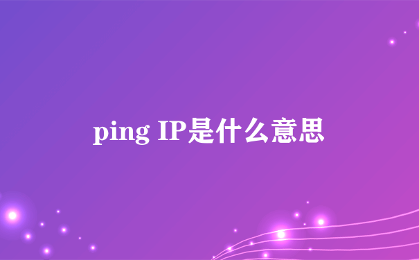 ping IP是什么意思